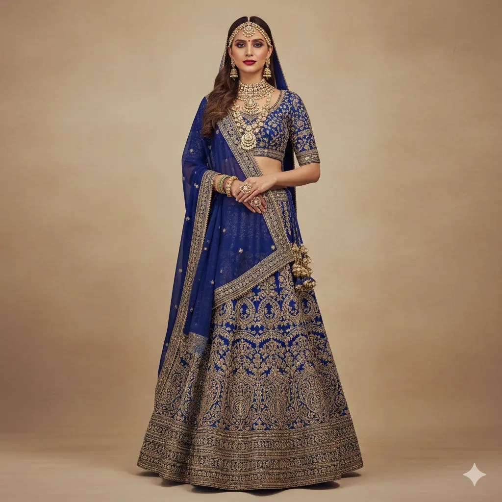 Gemini_Generated_Image_3kpdmq3kpdmq3kpd Royal Blue Lehenga - Image 1