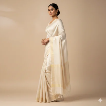 Ivory Silk Saree